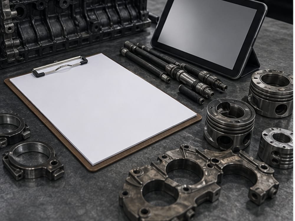Planificacion de reparacion de motor diesel con componentes