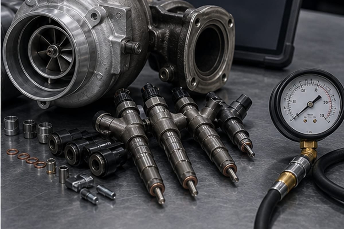 Turbo inyectores y medidor de compresion diesel