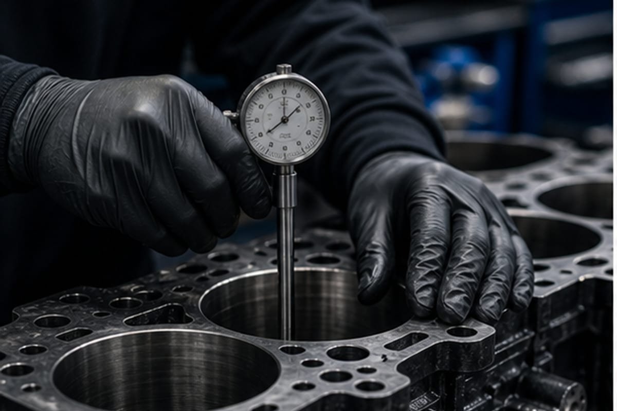 Medicion tecnica de bloque de motor diesel
